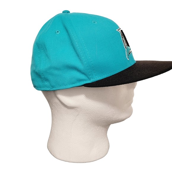 New Era Unisex Florida Marlins Blue Black Lightweight Baseball‎ Cap Size 7 1/4 - Picture 4 of 10
